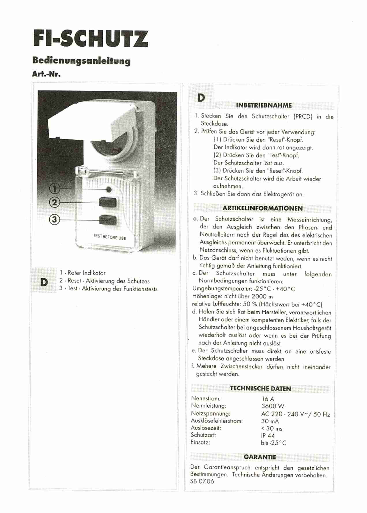 Dachrinnen                          Heizkabel FI Schutz Stecker Adapter RCD